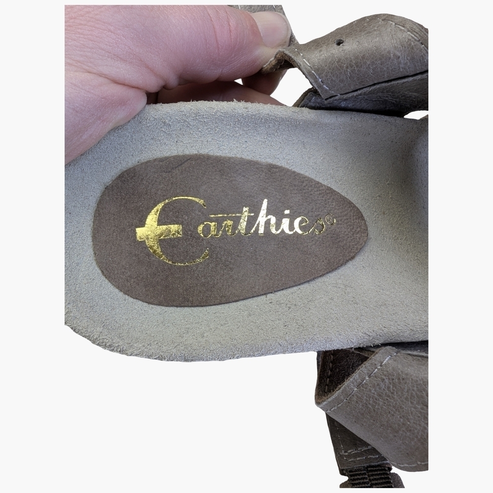 Earthies "Monaco" Leather Slingback Sandals With Wooden Heel | Size 8 - Picture 6 of 9